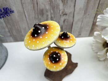 Psychedelic Yellow Amanita Mushroom Sculpture Small, 5 of 12