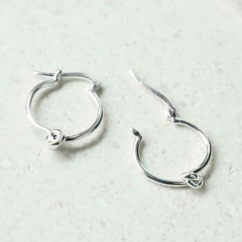 Sterling Silver Knot Hoop Earrings, 4 of 12