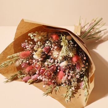 Luxury Vintage Pink Dried Flower Bouquet, 3 of 4