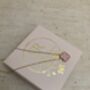 Double Sided Pink Clover Necklace, thumbnail 5 of 5