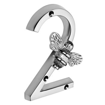 Solid Brass Bee Numbers In Nickel Finish Four Inch, 2 of 9