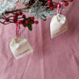 Reusable Handmade Mini Advent Calendar Pouches With Red Gingham Ribbon, thumbnail 2 of 4