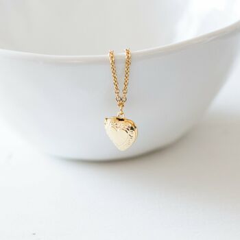 Dainty Gold Plated Heart Locket, 4 of 8