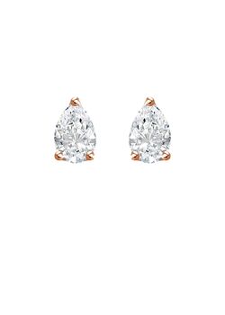 Pear Diamond Stud Earrings, 3 of 3
