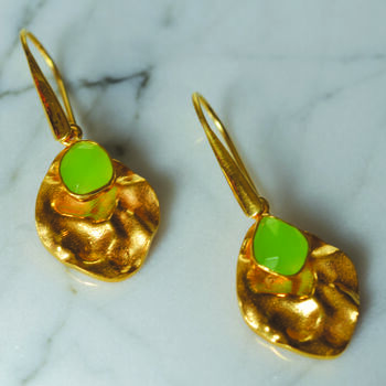 Gold Leaf Drop Earrings, 6 of 7