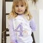 Girls Personalised Lilac Unicorn Birthday Pyjamas, thumbnail 1 of 12