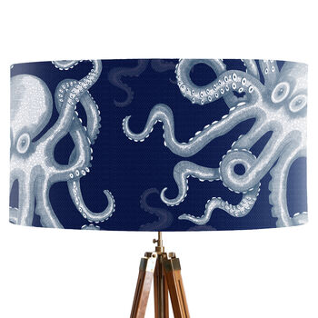 Octopus Lamp Shade, Random White On Blue, 5 of 9