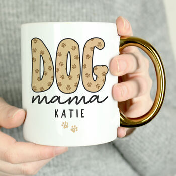 Personalised Dog Mama Gold Handle Mug, 2 of 4