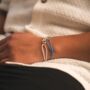 Blue Nylon Rope 925 Silver Adjustable Bracelet, thumbnail 4 of 9