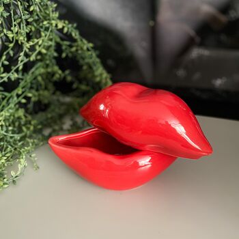Red Lips Storage Trinket Pot, 2 of 4