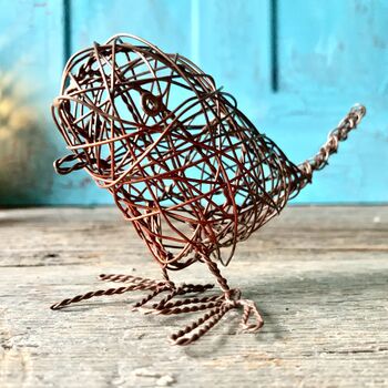Set Of Two Copper Wire Robins Ltzaf061, 9 of 11