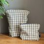 Sea Green Check Linen Toiletry Bag, thumbnail 2 of 4