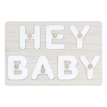 Hey Baby Wooden Puzzle Baby Shower Guest Book, 2 of 3