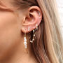 Gold Plated Or Silver And Crystal Crescent Earrings, thumbnail 3 of 7