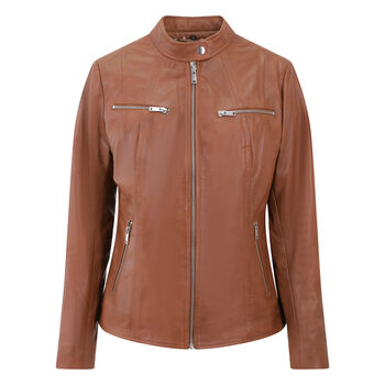 Luxury Sheepskin Leather Biker Jacket Woman's, 12 of 12