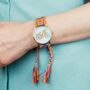 Pink Orange Boho Bracelet Wrist Watch For Women, thumbnail 1 of 4