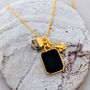 'The Trio' Black Onyx Gold Plated Necklace, thumbnail 1 of 10