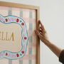Personalised Baby Name Print With Folk Art Border, thumbnail 6 of 12