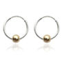 Small Sterling Silver Hoops With A Single 9ct Gold Bead, thumbnail 6 of 6