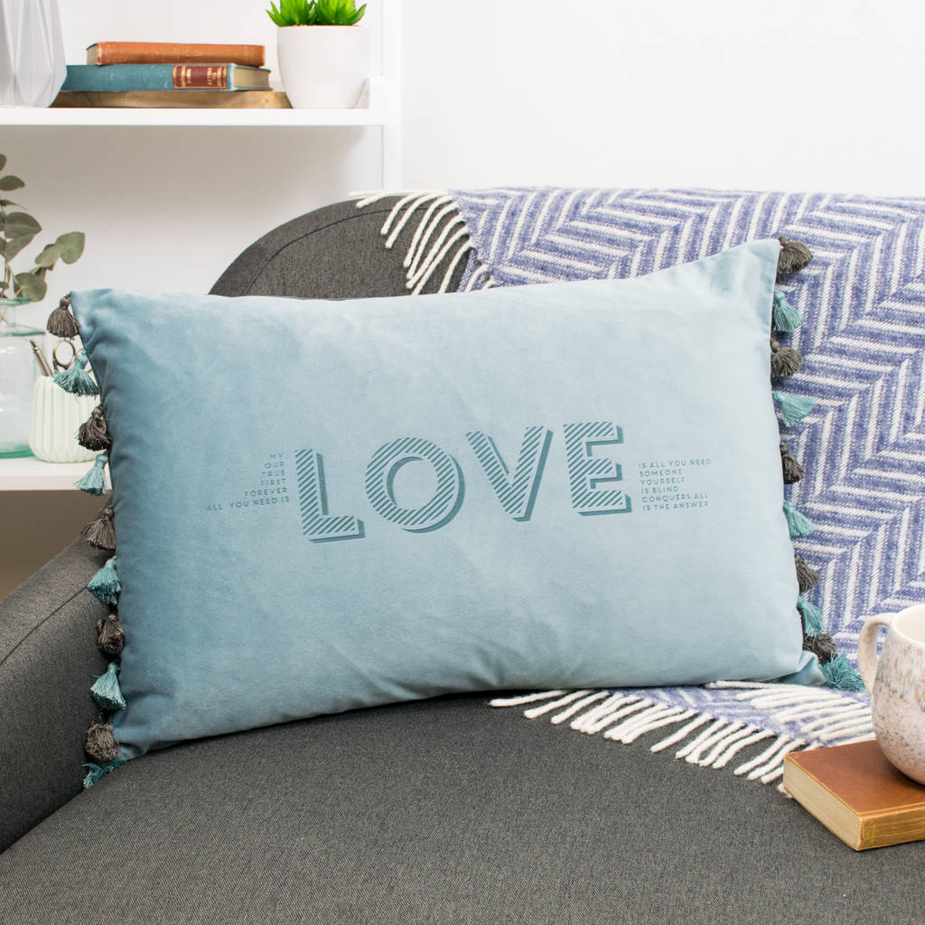 Meaning Of Love Velvet Cushion By Betsy Benn