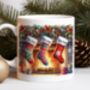 Personalised Family Of Three Christmas Stocking Mug, thumbnail 1 of 2