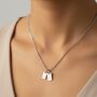 Personalised Initial Tag Necklace Tarnish Resistant, thumbnail 1 of 4