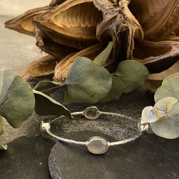 Silver Plated Bangle With Four Semi Precious Stones, 9 of 10