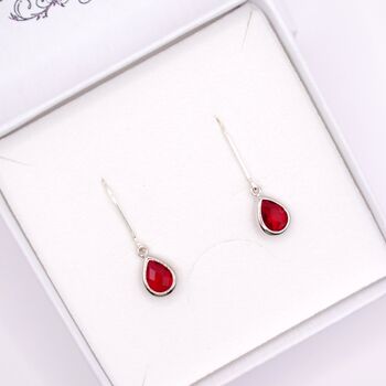 Garnet Red Teardrop Earrings, 3 of 6