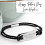 Personalised Handwriting Men's Black Leather Bracelet, thumbnail 1 of 5