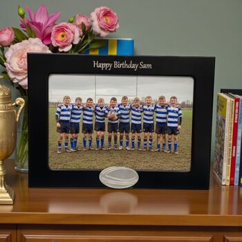 Personalised Rugby Ball Photo Frame, 7 of 8