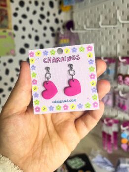 Pink Heart Studs, 3 of 4