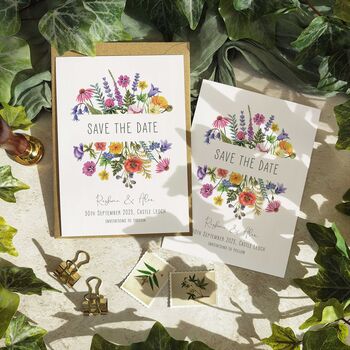Colourful Rainbow Flowers Save The Date Cards, 2 of 5