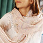 Soft Pink Floral Summer Scarf, thumbnail 2 of 9