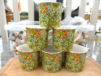 Set Of Six Palace Mugs In William Morris Golden Lily Design, 5 of 11