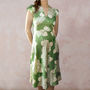 Green Hydrangea Print Crepe Party Dress, thumbnail 1 of 1