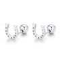 Sterling Silver Horseshoe 18 G Screw Back Stud Earrings, thumbnail 7 of 11