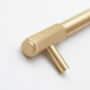 Satin Brass Kitchen Handles With Hexagonal Ends 160mm, thumbnail 1 of 3