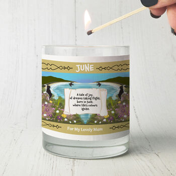 Personalised Handpoured Jasmine Scented Candle For June, 3 of 6
