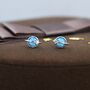 Blue Opal Planet Stud Earrings In Sterling Silver, thumbnail 1 of 10