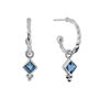Divinity Princess Blue Topaz Hoops Silver/Gold Plated, thumbnail 2 of 6