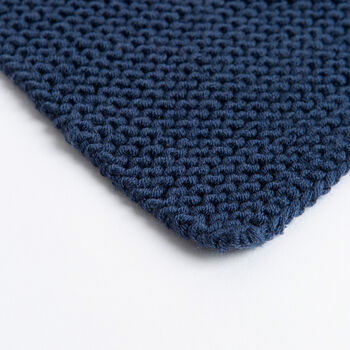 Garter Scarf Beginner Knitting Kit Navy Blue, 6 of 6