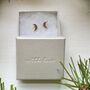 Moon Stud Earrings In Sterling Silver, thumbnail 1 of 3