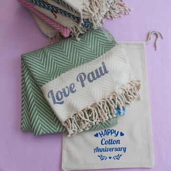 Personalised Cotton Throw, Gift For Mothers, 4 of 12