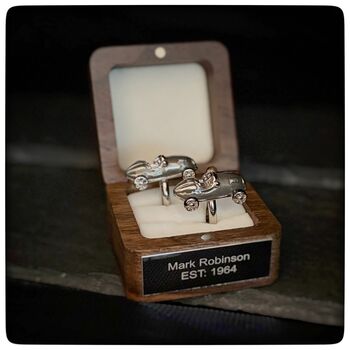 Personalised Retro F1 Motor Racing Cufflinks, 7 of 9