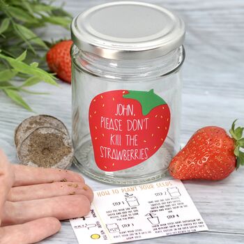 Personalised 'Don't Kill Me' Strawberry Jar Grow Kit, 5 of 11