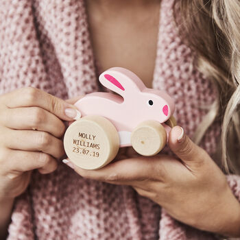 Personalised Wooden Toy Bunny, 2 of 2
