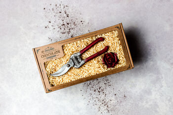 Chocolate Red Rose And Secateurs Gardeners Gift Box, 5 of 10