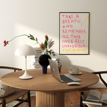 Take A Breath Positive Quote Hand Painted Art Print, 2 of 3