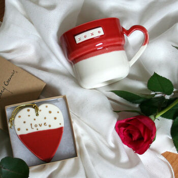Ceramic Red Cuddle Mug Xoxo Love Heart, 2 of 2