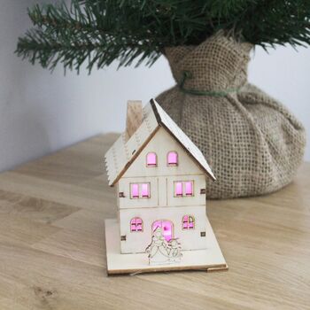 Set Of Two Mini Wooden LED Houses, 6 of 6